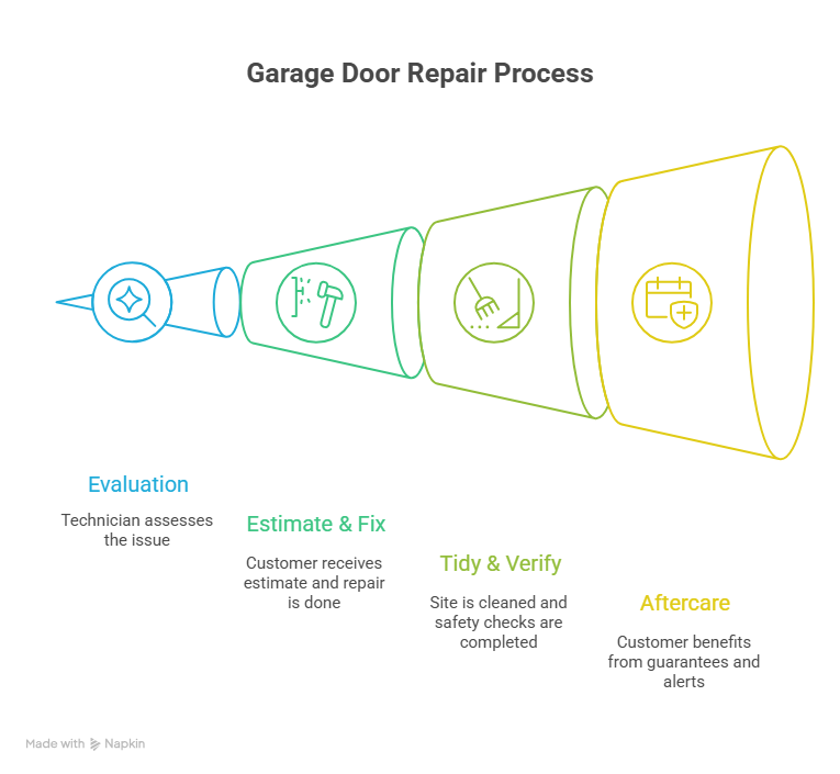 The Garage Door Repair Process in Snellville infographics