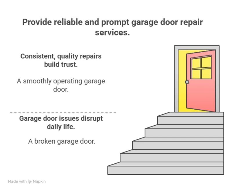 Provide reliable and Prompt Garage door irepiar Services infographics